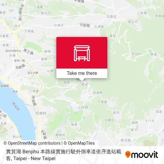 糞箕湖 Benjihu 本路線實施行駛外側車道依序進站載客 map