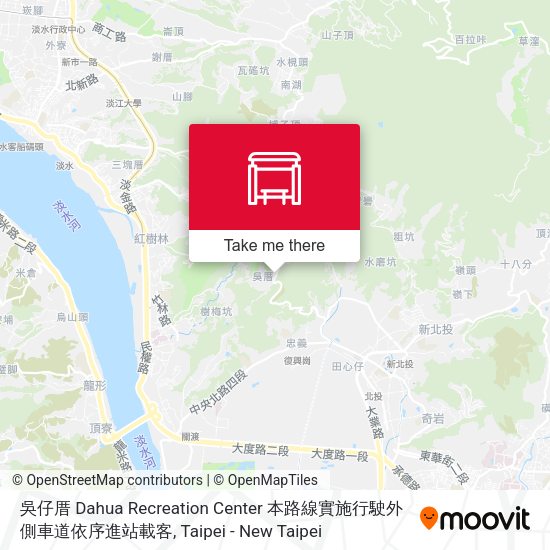 吳仔厝 Dahua Recreation Center 本路線實施行駛外側車道依序進站載客地圖