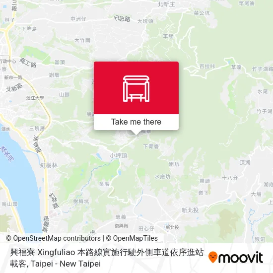 興福寮 Xingfuliao 本路線實施行駛外側車道依序進站載客地圖