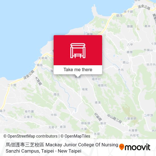 馬偕護專三芝校區 Mackay Junior College Of Nursing Sanzhi Campus map