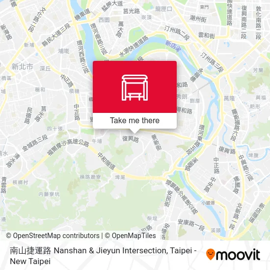南山捷運路 Nanshan & Jieyun Intersection map