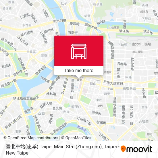 臺北車站(忠孝) Taipei Main Sta. (Zhongxiao) map