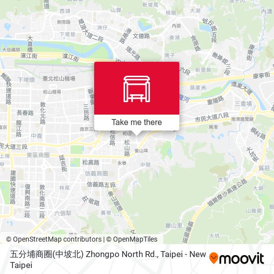 五分埔商圈(中坡北) Zhongpo North Rd. map