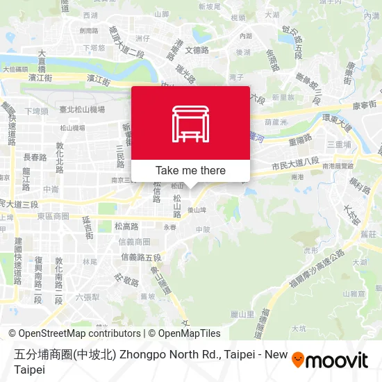 五分埔商圈(中坡北) Zhongpo North Rd. map