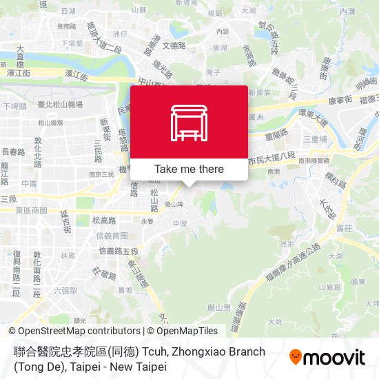 聯合醫院忠孝院區(同德) Tcuh, Zhongxiao Branch (Tong De) map