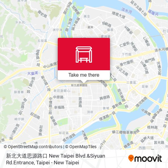新北大道思源路口 New Taipei Blvd.&Siyuan Rd.Entrance map