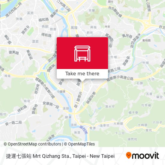 捷運七張站 Mrt Qizhang Sta. map
