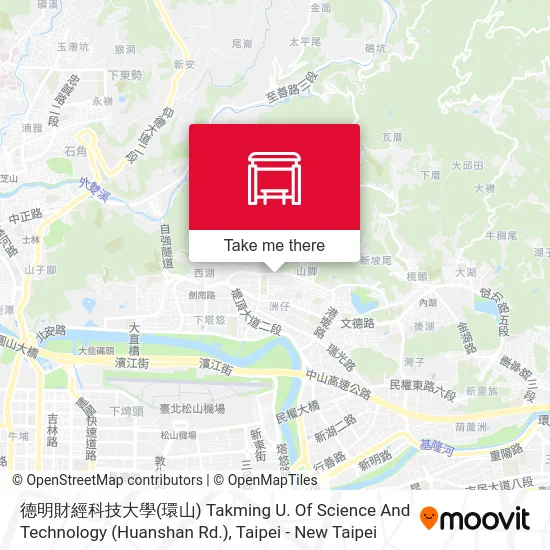 德明財經科技大學(環山) Takming U. Of Science And Technology (Huanshan Rd.) map
