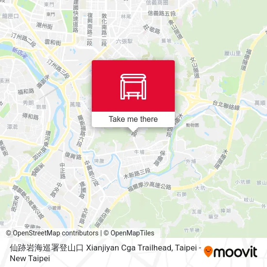 仙跡岩海巡署登山口 Xianjiyan Cga Trailhead map