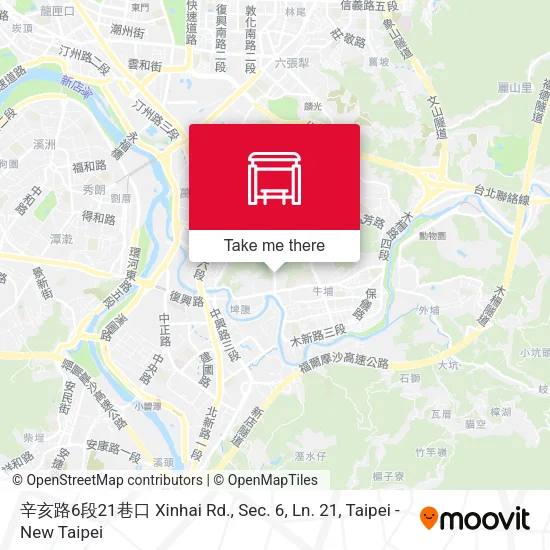 辛亥路6段21巷口 Xinhai Rd., Sec. 6, Ln. 21地圖