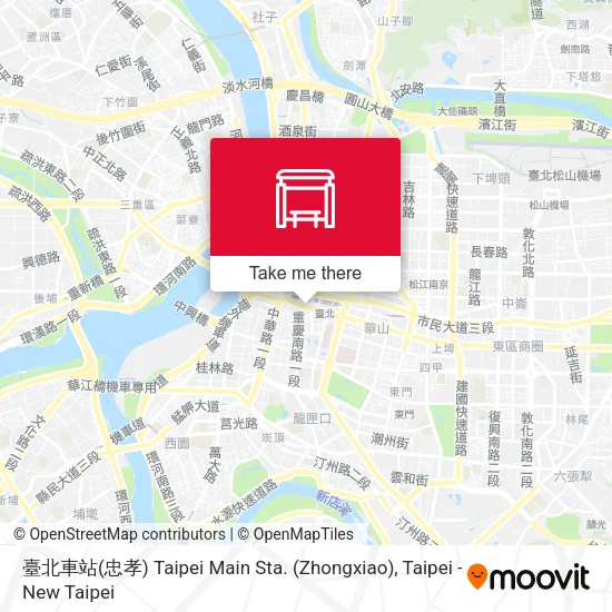 臺北車站(忠孝) Taipei Main Sta. (Zhongxiao) map