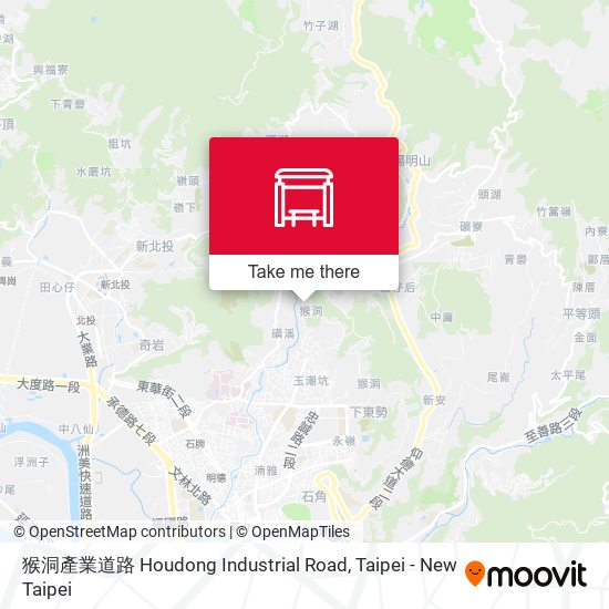 猴洞產業道路 Houdong Industrial Road map