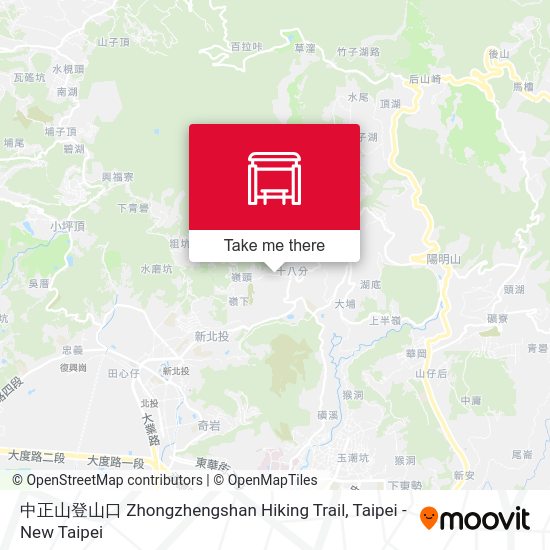 中正山登山口 Zhongzhengshan Hiking Trail map