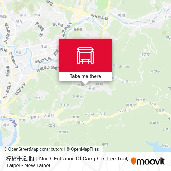 樟樹步道北口 North Entrance Of Camphor Tree Trail map