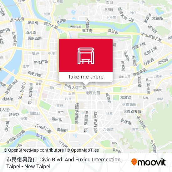 市民復興路口 Civic Blvd. And Fuxing Intersection地圖