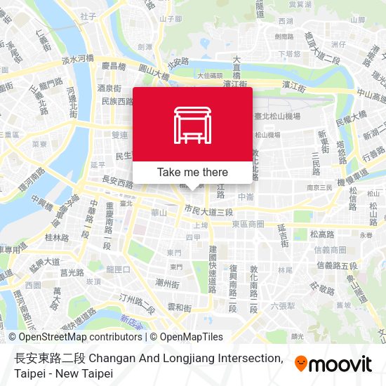 長安東路二段 Changan And Longjiang Intersection地圖