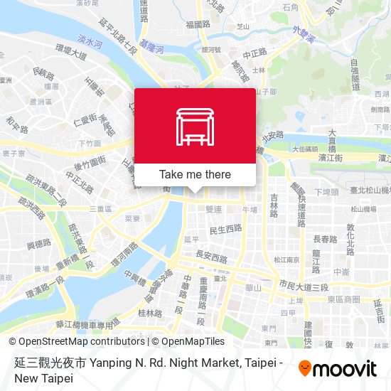 延三觀光夜市 Yanping N. Rd. Night Market map