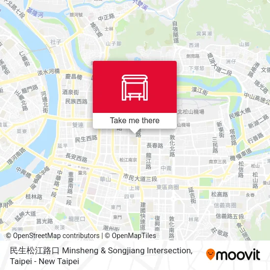 民生松江路口 Minsheng & Songjiang Intersection地圖