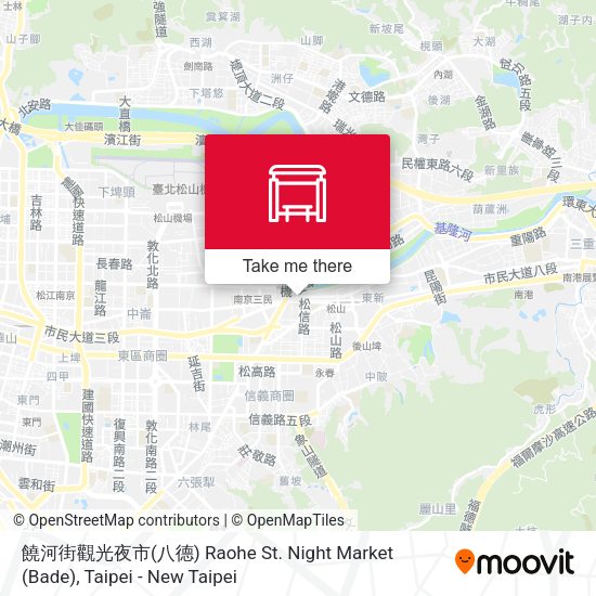 饒河街觀光夜市(八德) Raohe St. Night Market (Bade) map