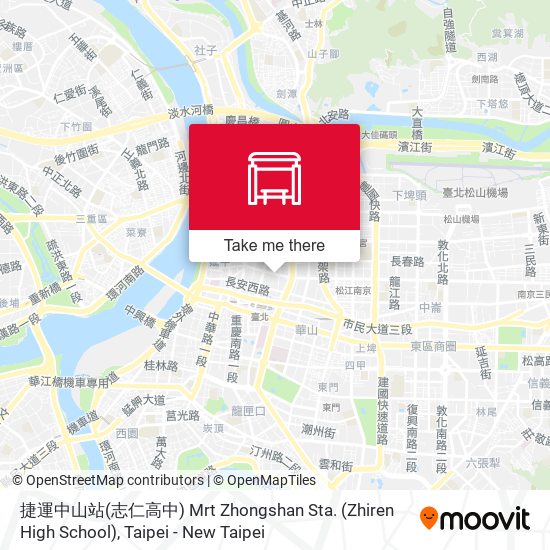 捷運中山站(志仁高中) Mrt Zhongshan Sta. (Zhiren High School) map