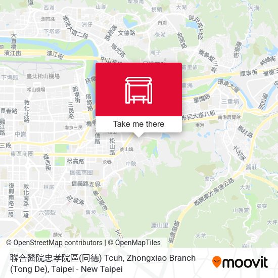 聯合醫院忠孝院區(同德) Tcuh, Zhongxiao Branch (Tong De)地圖
