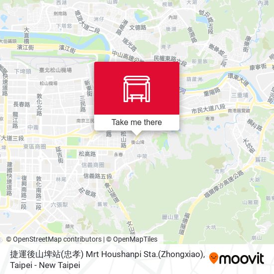 捷運後山埤站(忠孝) Mrt Houshanpi Sta. map