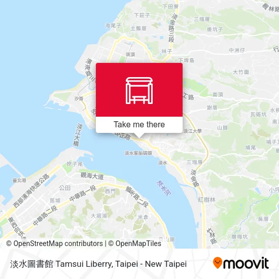 淡水圖書館 Tamsui Liberry map