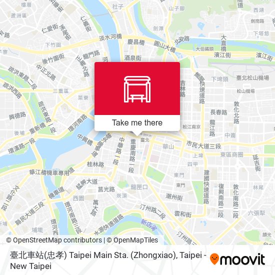 臺北車站(忠孝) Taipei Main Sta. (Zhongxiao) map