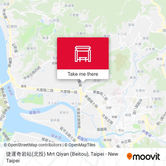 捷運奇岩站(北投) Mrt Qiyan (Beitou) map