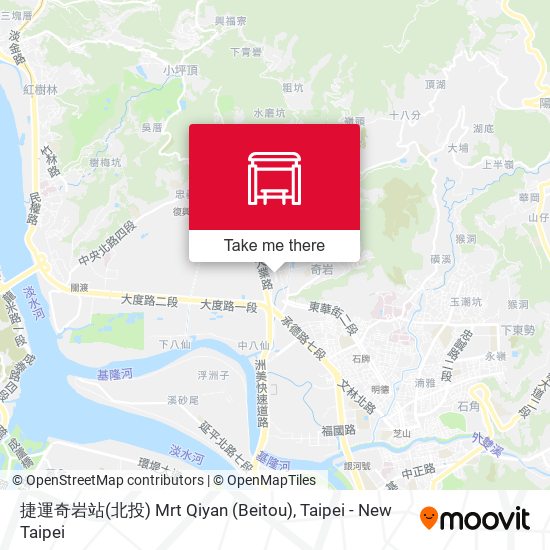 捷運奇岩站(北投) Mrt Qiyan (Beitou)地圖