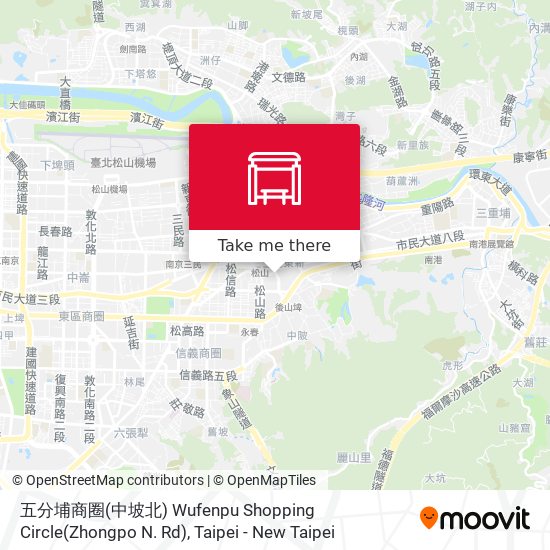 五分埔商圈(中坡北) Wufenpu Shopping Circle(Zhongpo N. Rd) map