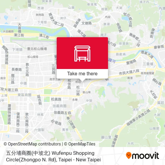 五分埔商圈(中坡北) Wufenpu Shopping Circle(Zhongpo N. Rd) map