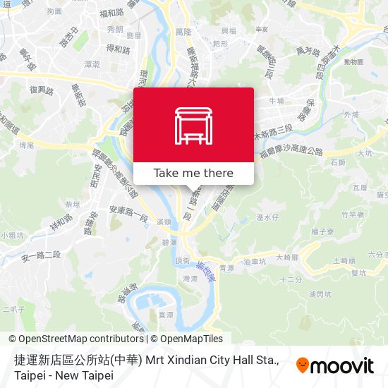 捷運新店區公所站(中華) Mrt Xindian City Hall Sta. map