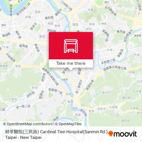 耕莘醫院(三民路) Cardinal Tien Hospital(Sanmin Rd.) map