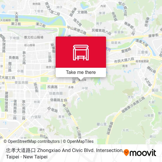 忠孝大道路口 Zhongxiao And Civic Blvd. Intersection map