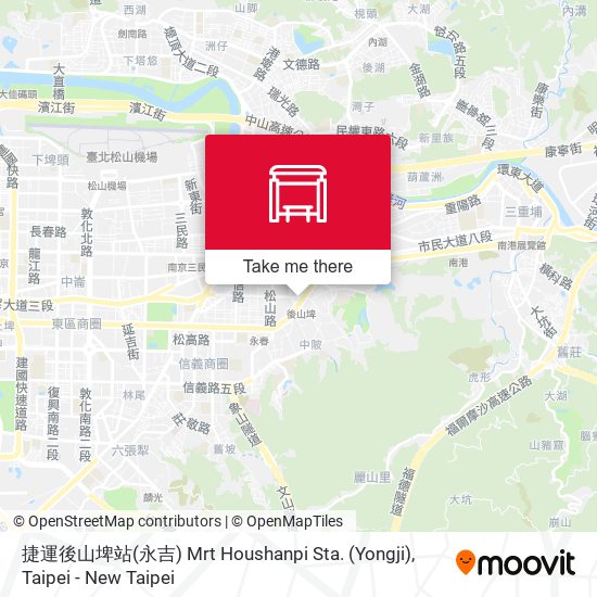捷運後山埤站(永吉) Mrt Houshanpi Sta. (Yongji) map