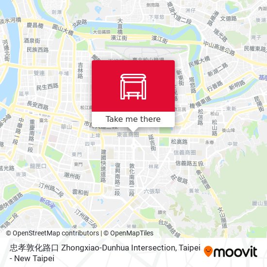 忠孝敦化路口 Zhongxiao-Dunhua Intersection map