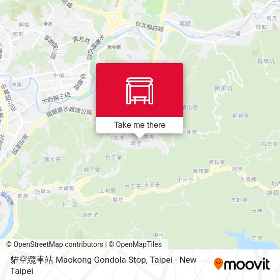 貓空纜車站 Maokong Gondola Stop map