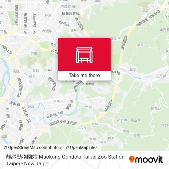 貓纜動物園站 Maokong Gondola Taipei Zoo Station map