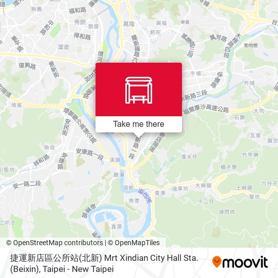捷運新店區公所站(北新) Mrt Xindian City Hall Sta.(Beixin) map