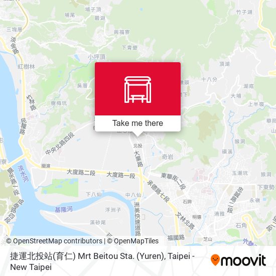 捷運北投站(育仁) Mrt Beitou Sta. (Yuren) map