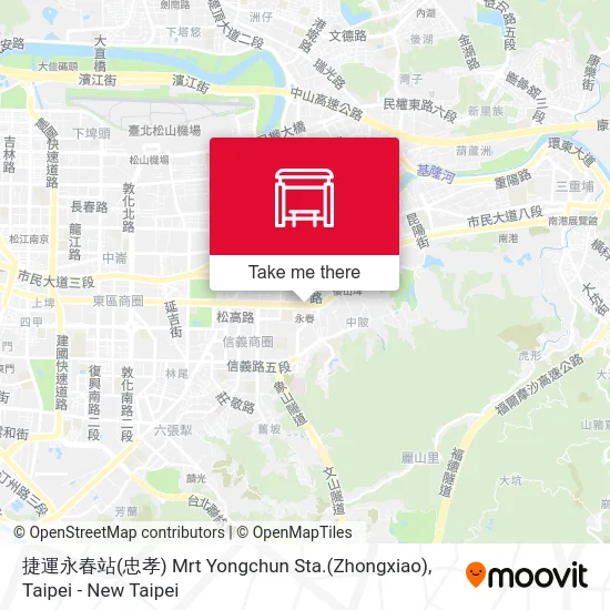 捷運永春站(忠孝) Mrt Yongchun Sta.(Zhongxiao)地圖