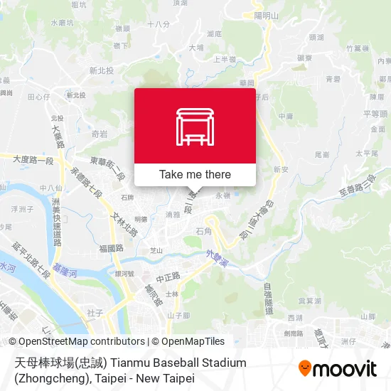 天母棒球場(忠誠) Tianmu Baseball Stadium (Zhongcheng)地圖