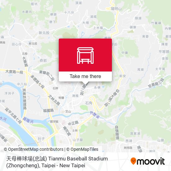 天母棒球場(忠誠) Tianmu Baseball Stadium (Zhongcheng) map