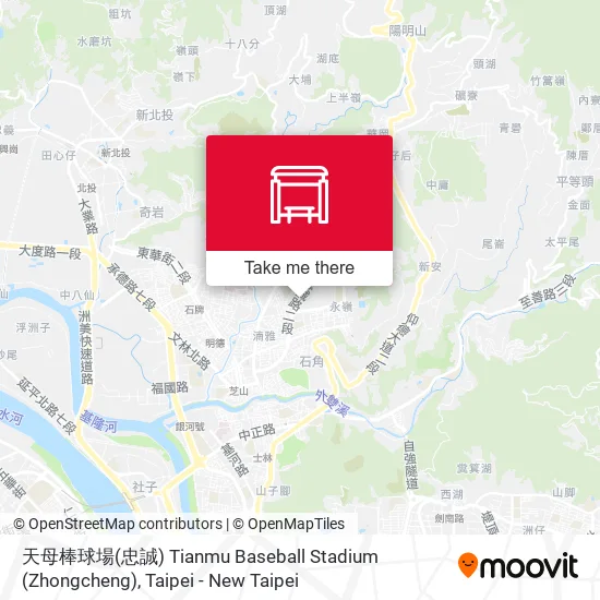 天母棒球場(忠誠) Tianmu Baseball Stadium (Zhongcheng)地圖