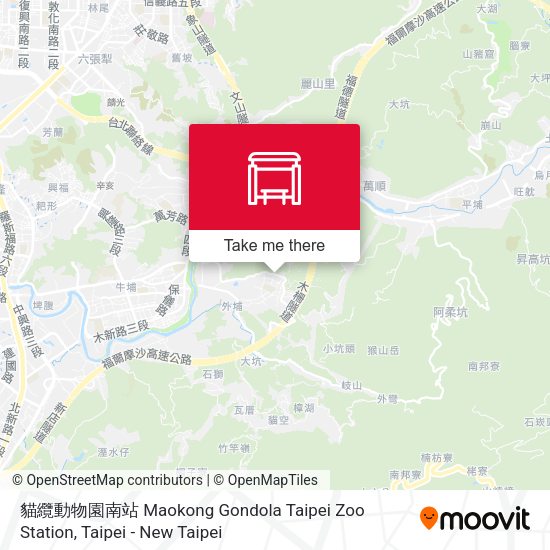 貓纜動物園南站 Maokong Gondola Taipei Zoo Station map