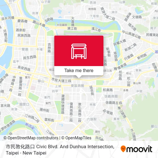 市民敦化路口 Civic Blvd. And Dunhua Intersection地圖