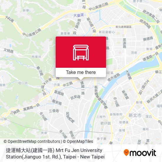 捷運輔大站(建國一路) Mrt Fu Jen University Station(Jianguo 1st. Rd.)地圖