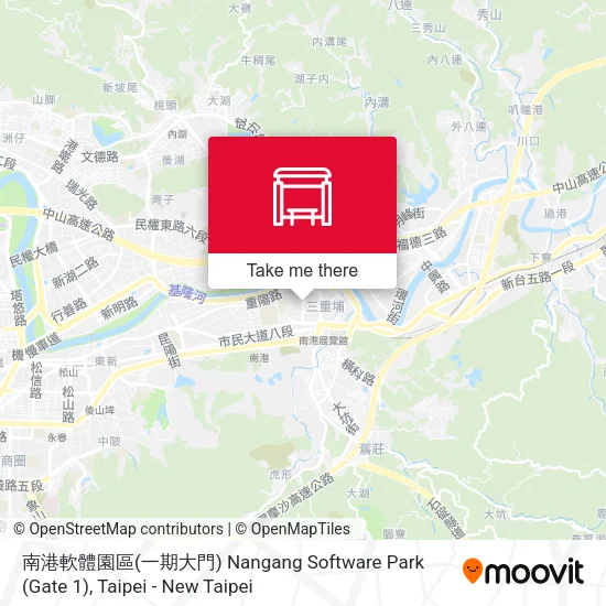 南港軟體園區(一期大門) Nangang Software Park (Gate 1)地圖