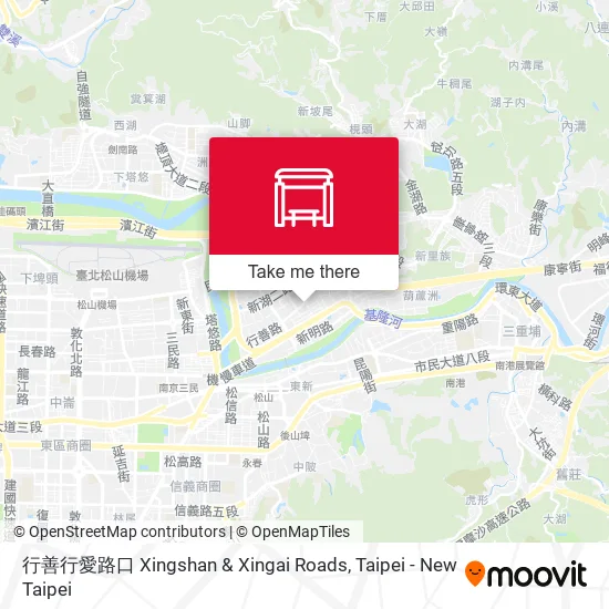 行善行愛路口 Xingshan & Xingai Roads地圖
